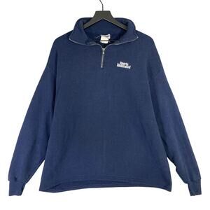 Vintage Sports Illustrated Men's XL Navy 1/4‎ Zip Sweatshirt 90s Pullover